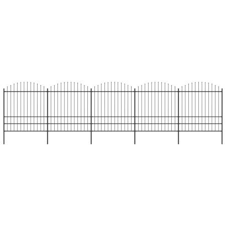 Garden fence with black steel spearheads (1.75-2)x8.5 m by vidaXL, fence panels - Ref: Foro24-277752, Price: 621,98 €, Discou...