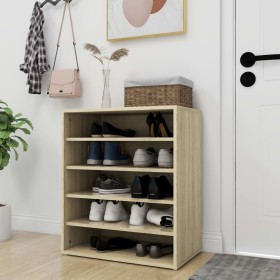 Oak-colored plywood shoe cabinet 60x35x70 cm by vidaXL, Shoe racks and shoe organizers - Ref: Foro24-808939, Price: 57,99 €, ...