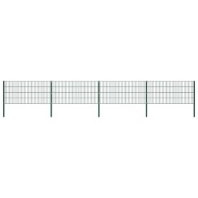 Fence panel with green iron posts 6.8x0.8 m by vidaXL, fence panels - Ref: Foro24-278607, Price: 405,99 €, Discount: %