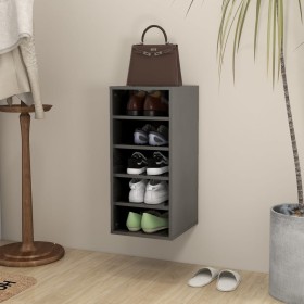 Mueble zapatero madera contrachapada gris brillo 31,5x35x70 cm de vidaXL, Zapateros y organizadores de calzado - Ref: Foro24-...