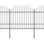 Garden fence with black steel spearhead (1.5-1.75)x11.9m by vidaXL, fence panels - Ref: Foro24-277745, Price: 590,01 €, Disco...