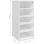 Mueble zapatero de madera contrachapada blanco 31,5x35x70 cm de vidaXL, Zapateros y organizadores de calzado - Ref: Foro24-80...