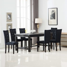 Dining chair 6 units black velvet by vidaXL, dining chairs - Ref: Foro24-275220, Price: 504,04 €, Discount: %