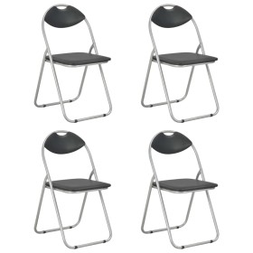 Folding dining chairs 4 units black synthetic leather by vidaXL, dining chairs - Ref: Foro24-278593, Price: 100,76 €, Discoun...