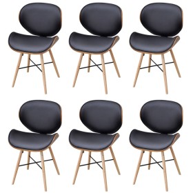 Dining chairs 6 units curved wood and synthetic leather by vidaXL, dining chairs - Ref: Foro24-271949, Price: 483,42 €, Disco...