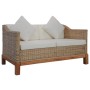 Natural rattan sofa set with cushions 2 pieces by vidaXL, Sofas - Ref: Foro24-278615, Price: 1,00 €, Discount: %