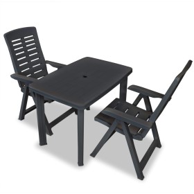 3-piece garden table and chairs set in anthracite grey plastic by vidaXL, Garden sets - Ref: Foro24-275083, Price: 204,84 €, ...