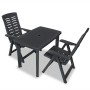 3-piece garden table and chairs set in anthracite grey plastic by vidaXL, Garden sets - Ref: Foro24-275083, Price: 204,84 €, ...