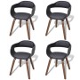 Dining chairs 4 pcs curved wood black synthetic leather by vidaXL, dining chairs - Ref: Foro24-271945, Price: 553,03 €, Disco...