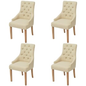 Dining chairs 4 units cream fabric by vidaXL, dining chairs - Ref: Foro24-274425, Price: 502,19 €, Discount: %