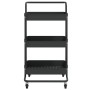 3-level kitchen cart made of iron and black ABS, measuring 42x35x85 cm. by vidaXL, Kitchen and dining carts - Ref: Foro24-336...