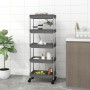 Carrito de cocina 5 niveles hierro y ABS gris 42x29x128 cm de vidaXL, Carros de cocina y comedor - Ref: Foro24-336333, Precio...