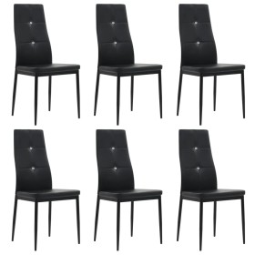 Sillas de comedor 6 unidades cuero sintético negro de vidaXL, Sillas de comedor - Ref: Foro24-275435, Precio: 221,26 €, Descu...