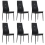 Sillas de comedor 6 unidades cuero sintético negro de vidaXL, Sillas de comedor - Ref: Foro24-275435, Precio: 221,01 €, Descu...