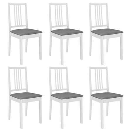 Dining chairs with cushions 6 units white solid wood by vidaXL, dining chairs - Ref: Foro24-276406, Price: 289,53 €, Discount: %