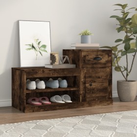 Smoked oak plywood shoe cabinet 100x42x60 cm by vidaXL, Shoe racks and shoe organizers - Ref: Foro24-816421, Price: 78,99 €, ...