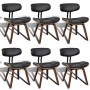 Dining chairs, 6 units, curved wood and artificial leather by vidaXL, dining chairs - Ref: Foro24-270551, Price: 876,29 €, Di...