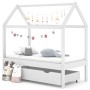 Estructura de cama infantil y cajón madera pino blanca 70x140cm de vidaXL, Cunas y camas para niños - Ref: Foro24-322139, Pre...