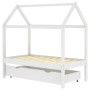 Estructura de cama infantil y cajón madera pino blanca 70x140cm de vidaXL, Cunas y camas para niños - Ref: Foro24-322139, Pre...