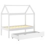 Estructura de cama infantil y cajón madera pino blanca 70x140cm de vidaXL, Cunas y camas para niños - Ref: Foro24-322139, Pre...