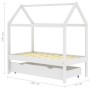 Estructura de cama infantil y cajón madera pino blanca 70x140cm de vidaXL, Cunas y camas para niños - Ref: Foro24-322139, Pre...