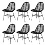 Dining chairs 6 units black natural rattan by vidaXL, dining chairs - Ref: Foro24-275499, Price: 529,65 €, Discount: %