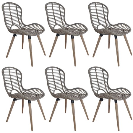 Dining chairs 6 units brown natural rattan by vidaXL, dining chairs - Ref: Foro24-275839, Price: 444,31 €, Discount: %