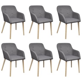 Dining chairs 6 pcs light gray fabric and solid oak wood by vidaXL, dining chairs - Ref: Foro24-270573, Price: 659,33 €, Disc...