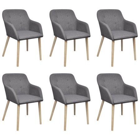 Dining chairs 6 pcs light gray fabric and solid oak wood by vidaXL, dining chairs - Ref: Foro24-270573, Price: 654,42 €, Disc...