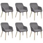 Dining chairs 6 pcs light gray fabric and solid oak wood by vidaXL, dining chairs - Ref: Foro24-270573, Price: 653,99 €, Disc...