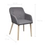 Dining chairs 6 pcs light gray fabric and solid oak wood by vidaXL, dining chairs - Ref: Foro24-270573, Price: 654,42 €, Disc...