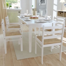 Dining chairs 6 units solid wood and white velvet by vidaXL, dining chairs - Ref: Foro24-272092, Price: 205,35 €, Discount: %