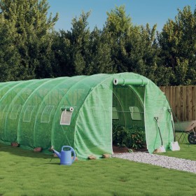 Greenhouse with a green steel structure, 66 m², 22x3x2 m. by vidaXL, Greenhouses - Ref: Foro24-3188048, Price: 842,99 €, Disc...