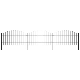 Garden fence with black steel spear points (1-1.25)x5.1 m by vidaXL, fence panels - Ref: Foro24-277723, Price: 261,99 €, Disc...