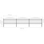 Garden fence with black steel spear points (1-1.25)x5.1 m by vidaXL, fence panels - Ref: Foro24-277723, Price: 261,24 €, Disc...