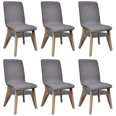 Dining chairs 6 pcs gray fabric and solid oak wood by vidaXL, dining chairs - Ref: Foro24-270569, Price: 593,99 €, Discount: %