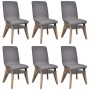 Dining chairs 6 pcs gray fabric and solid oak wood by vidaXL, dining chairs - Ref: Foro24-270569, Price: 593,99 €, Discount: %