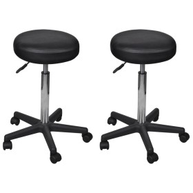 Office stools 2 units black synthetic leather by vidaXL, Office chairs - Ref: Foro24-277176, Price: 101,64 €, Discount: %