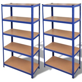 2-unit blue storage shelf by vidaXL, Industrial shelving - Ref: Foro24-270565, Price: 116,12 €, Discount: %