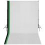 Studio kit with 3 cotton backdrops with adjustable structure 3x5 m by vidaXL, studio montages - Ref: Foro24-275419, Price: 18...