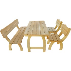 Outdoor table and bench set, 4 pieces made of impregnated pine wood. by vidaXL, Garden sets - Ref: Foro24-273753, Price: 550,...