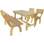 Outdoor table and bench set, 4 pieces made of impregnated pine wood. by vidaXL, Garden sets - Ref: Foro24-273753, Price: 550,...