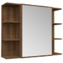 Armario con espejo baño madera marrón roble 80x20,5x64 cm de vidaXL, Tocadores de baño - Ref: Foro24-815524, Precio: 81,30 €,...