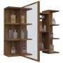 Armario con espejo baño madera marrón roble 80x20,5x64 cm de vidaXL, Tocadores de baño - Ref: Foro24-815524, Precio: 81,30 €,...