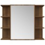 Armario con espejo baño madera marrón roble 80x20,5x64 cm de vidaXL, Tocadores de baño - Ref: Foro24-815524, Precio: 81,30 €,...