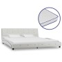 Cama con colchón viscoelástico cuero sintético blanco 180x200cm de vidaXL, Camas y somieres - Ref: Foro24-277558, Precio: 492...