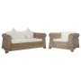 Conjunto de sofás 2 piezas con cojines ratán natural de vidaXL, Sofás - Ref: Foro24-278601, Precio: 811,99 €, Descuento: %