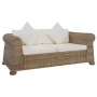 Conjunto de sofás 2 piezas con cojines ratán natural de vidaXL, Sofás - Ref: Foro24-278601, Precio: 811,99 €, Descuento: %