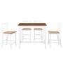 5-piece solid wood brown and white bar table and chairs set by vidaXL, Furniture sets for kitchens and dining rooms - Ref: Fo...