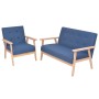 Blaue 2-teilige Sofagarnitur aus Stoff von vidaXL, Sofas - Ref: Foro24-274912, Preis: 319,20 €, Rabatt: %